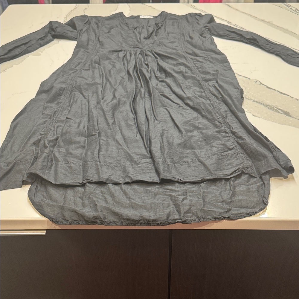 Free People Black High Low Caftan Cotton Silk V-Neck Never Worn SzM